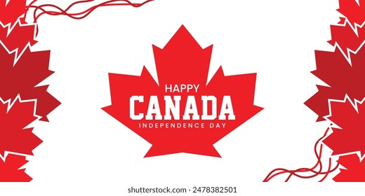 Canada day banner decorative with maple leaves, Background