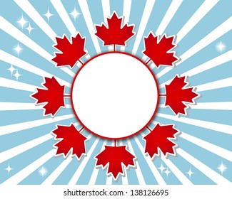 Canada Day banner with a maple leaves and shadow. 10 EPS. Vector illustration.
