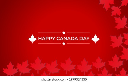 
canada day banner template background on the red artboard