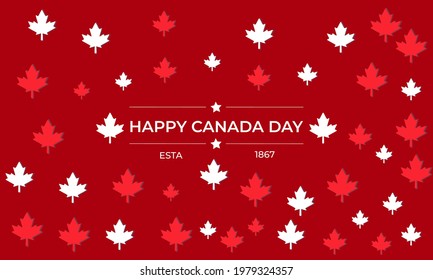 
fondo de la plantilla de banner del día de canadá en el tablero rojo