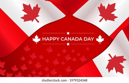 
canada day banner template with maple leafs and canada flag