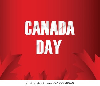 Canada day beautiful banner vector illustration with maple leaf on red background,banner, placard, card, poster design. celebrating Canada independence day banner.