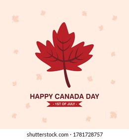 Canada day card with a maple leaf - Vector