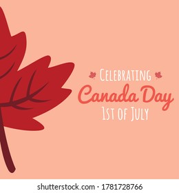 Tarjeta de día de Canadá con hoja de arce - Vector