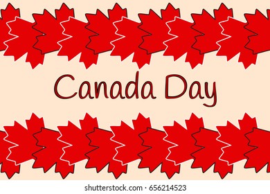 Canada Day card.  Vector illustration. July 1