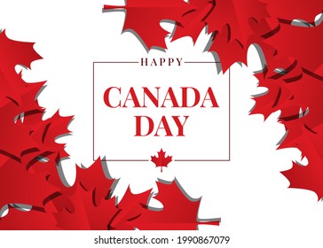 Canada Day celebration background with maple leaf design