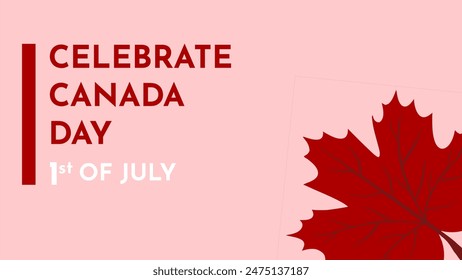 Canada Day celebration banner background suitable for poster, banner, promotion and advertising. Canada Independence Day banner, poster, template background.