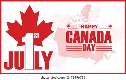 Canada Day Celebration banner vector file, Illustration of Canada Day Red Color Banner with Flag and symbol, first july celebration of Ottawa concept poster 1st july