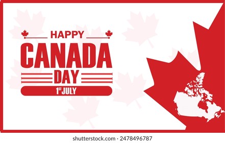 Canada Day Celebration banner vector file, Illustration of Canada Day Red Color Banner with Flag and symbol, first july celebration of Ottawa concept 