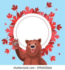 Oso y volantes de la celebración del Día de Canadá