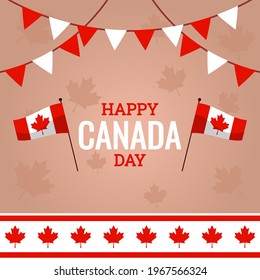 Canada day celebration greetings vector background design.