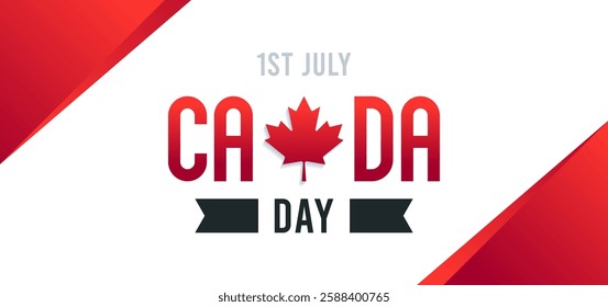 Canada day celebration, july 1st. Happy canada day. big day celebration event. Template design, can be used for website banner