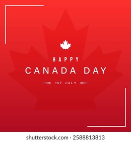 Canada day celebration, July 1st. Happy Canada day. Great day celebration event. Template design with red maple leaf symbol ornament