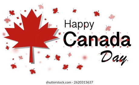 Canada Day Celebration with Maple Leaf Graphics and Festive Visual Elements