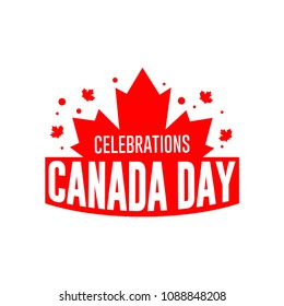 Canada Day Celebrations Logo Vector Template Design Illustration