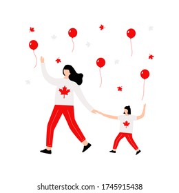 Canada day with character.Independence day of Canada