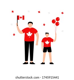 Canada day with character.Independence day of Canada