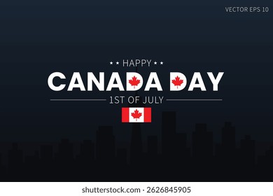 Canada Day City Poster with Flag Under Text