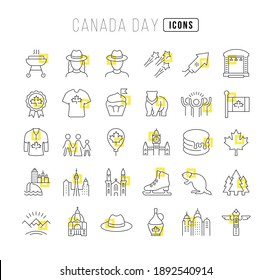 Canada Day. Collection of perfectly thin icons for web design, app, and the most modern projects. The kit of signs for category Holidays.
