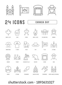Canada Day. Collection of perfectly thin icons for web design, app, and the most modern projects. The kit of signs for category Holidays.