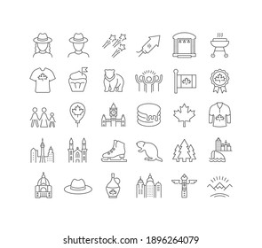 Canada Day. Collection of perfectly thin icons for web design, app, and the most modern projects. The kit of signs for category Holidays.