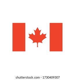 Canada day concept, canada flag icon over white background, silhouette style, vector illustration