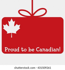 Canada Day cut out tag card in vector format.