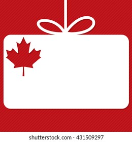 Canada Day cut out tag card in vector format.