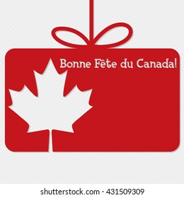 Canada Day cut out tag card in vector format.