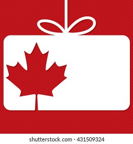 Canada Day cut out tag card in vector format.