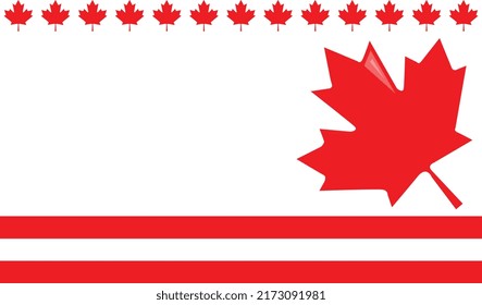 Canada Day desig vector of canada flag section with white background and red leaf mapple. And provided copy space to add other elements such as text or photos