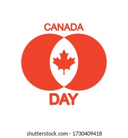 Canada day design with maple leaf icon over white background, silhouette style, vector illustration