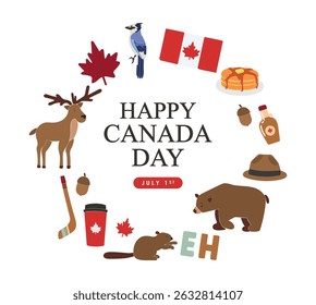Canada day elements collection. Design for posters, banner, greeting cards, stickers