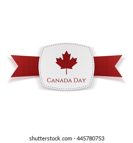 Canada Day festive Banner with Ribbon