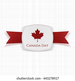 Canada Day festive Label with Ribbon