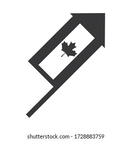 canada day, fireworks rocket celebration party national vector illustration silhouette style icon