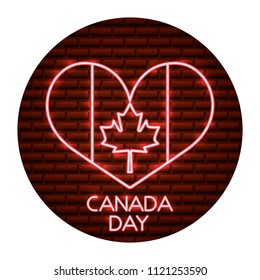 canada day flag in heart fireworks celebration