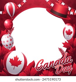 Canada day frame in realistic style