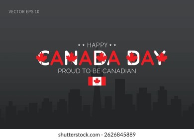Canada Day Gray Theme with Flags and Pride Message
