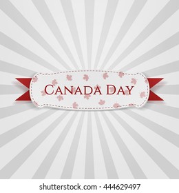 Canada Day greeting Badge with Ribbon