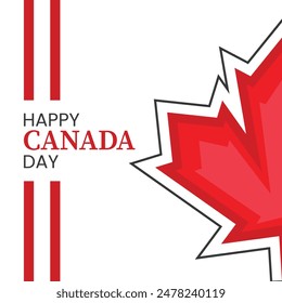 Canada day greeting card, Maple leaf, 1st July