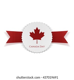 Canada Day greeting red and white paper Banner