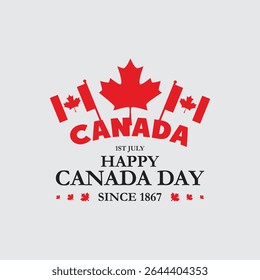 Canada day, happy Canada day celebrate on 1st July. maple leafs, Canadian flag background, vector file. Happy Canada Day background with red maple leaf. vector illustration. 