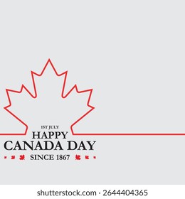 Dia do Canadá, dia feliz do Canadá comemorar em 1º de julho. folhas de bordo, fundo da bandeira canadense, arquivo vetorial. Fundo feliz do Dia do Canadá com folha de bordo vermelha. ilustração vetorial. 