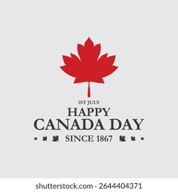 Dia do Canadá, dia feliz do Canadá comemorar em 1º de julho. folhas de bordo, fundo da bandeira canadense, arquivo vetorial. Fundo feliz do Dia do Canadá com folha de bordo vermelha. ilustração vetorial. 
