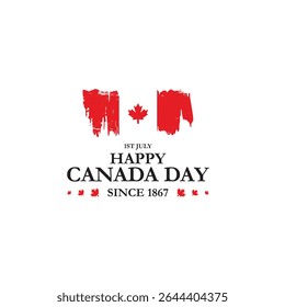 Dia do Canadá, dia feliz do Canadá comemorar em 1º de julho. folhas de bordo, fundo da bandeira canadense, arquivo vetorial. Fundo feliz do Dia do Canadá com folha de bordo vermelha. ilustração vetorial. 