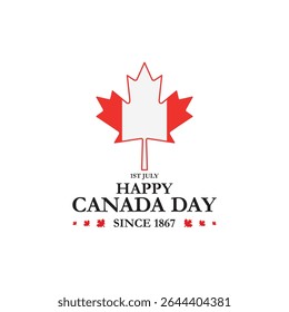 Canada day, happy Canada day celebrate on 1st July. maple leafs, Canadian flag background, vector file. Happy Canada Day background with red maple leaf. vector illustration. 
