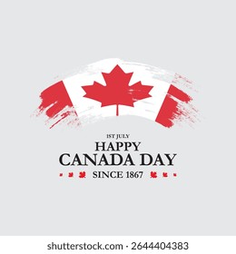 Dia do Canadá, dia feliz do Canadá comemorar em 1º de julho. folhas de bordo, fundo da bandeira canadense, arquivo vetorial. Fundo feliz do Dia do Canadá com folha de bordo vermelha. ilustração vetorial. 