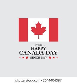Dia do Canadá, dia feliz do Canadá comemorar em 1º de julho. folhas de bordo, fundo da bandeira canadense, arquivo vetorial. Fundo feliz do Dia do Canadá com folha de bordo vermelha. ilustração vetorial. 
