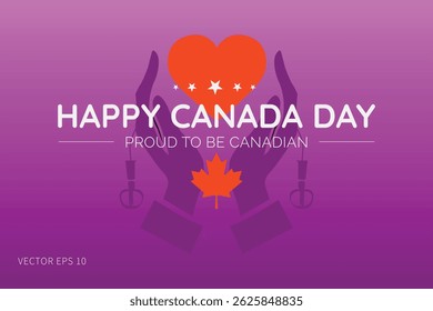 Canada Day Heart and Hands Art